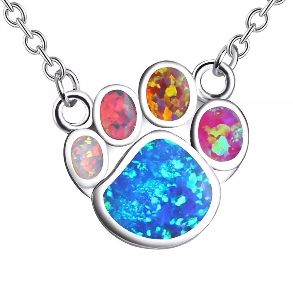 Cute Puppy Footprint Pendant Necklace